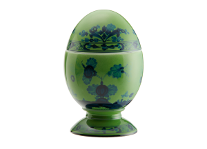 Ginori Oriente Italiano Malachite Egg w/Cover - 5.25"
